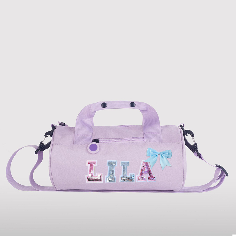 Personalized Glitter Letter Patch Water Proof Duffle Dance Bag with Bow