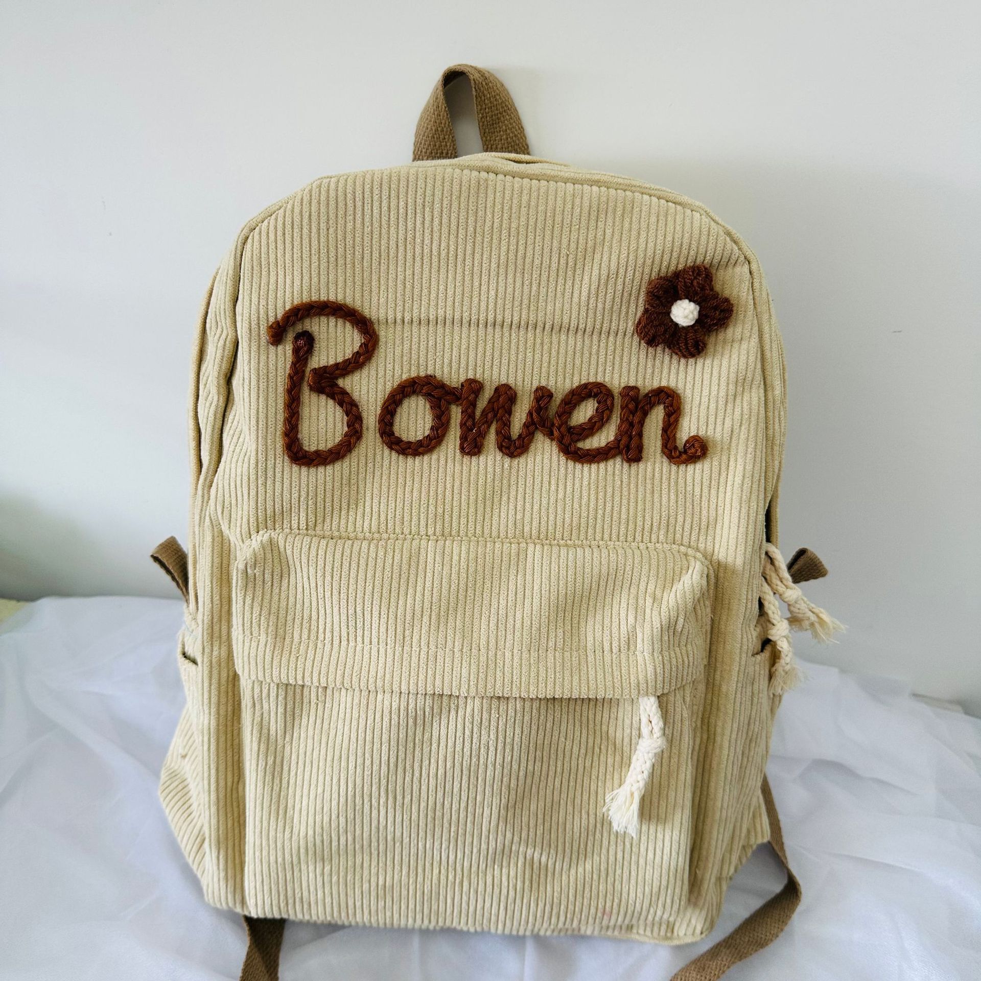 Personalized Hand Embroidered  Kids School Backpack