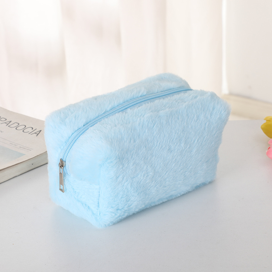 Personalized Embroidered Fluffy Plush Makeup Bag