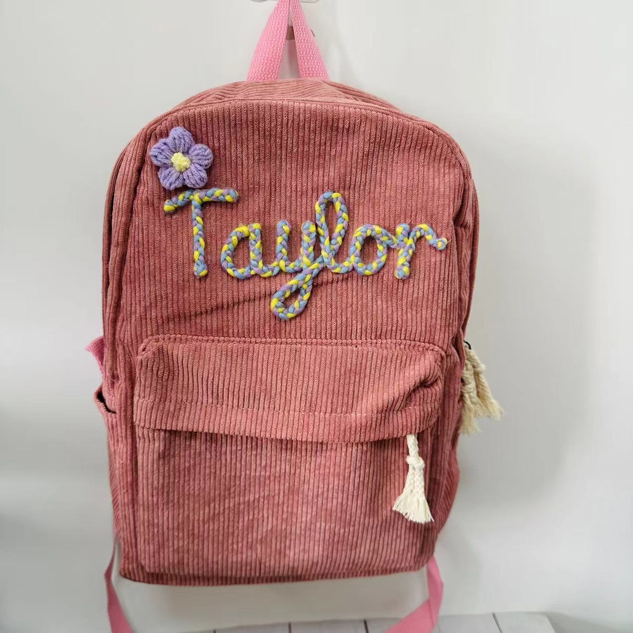Personalized Hand Embroidered  Kids School Backpack