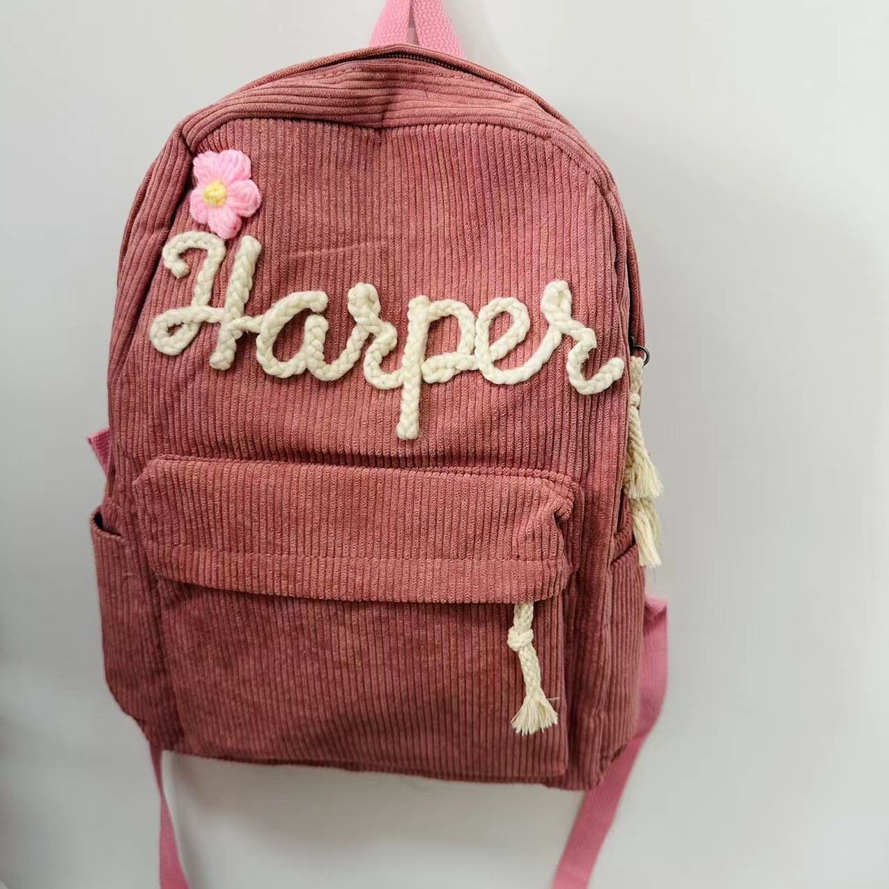 Personalized Hand Embroidered  Kids School Backpack