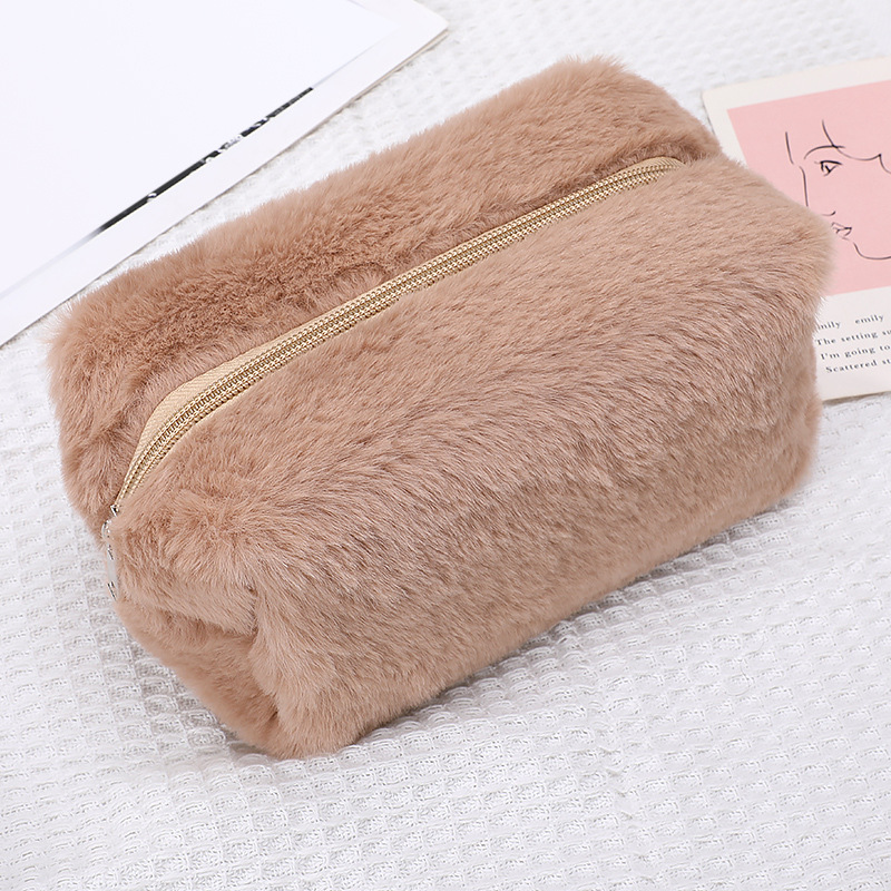 Personalized Embroidered Fluffy Plush Makeup Bag
