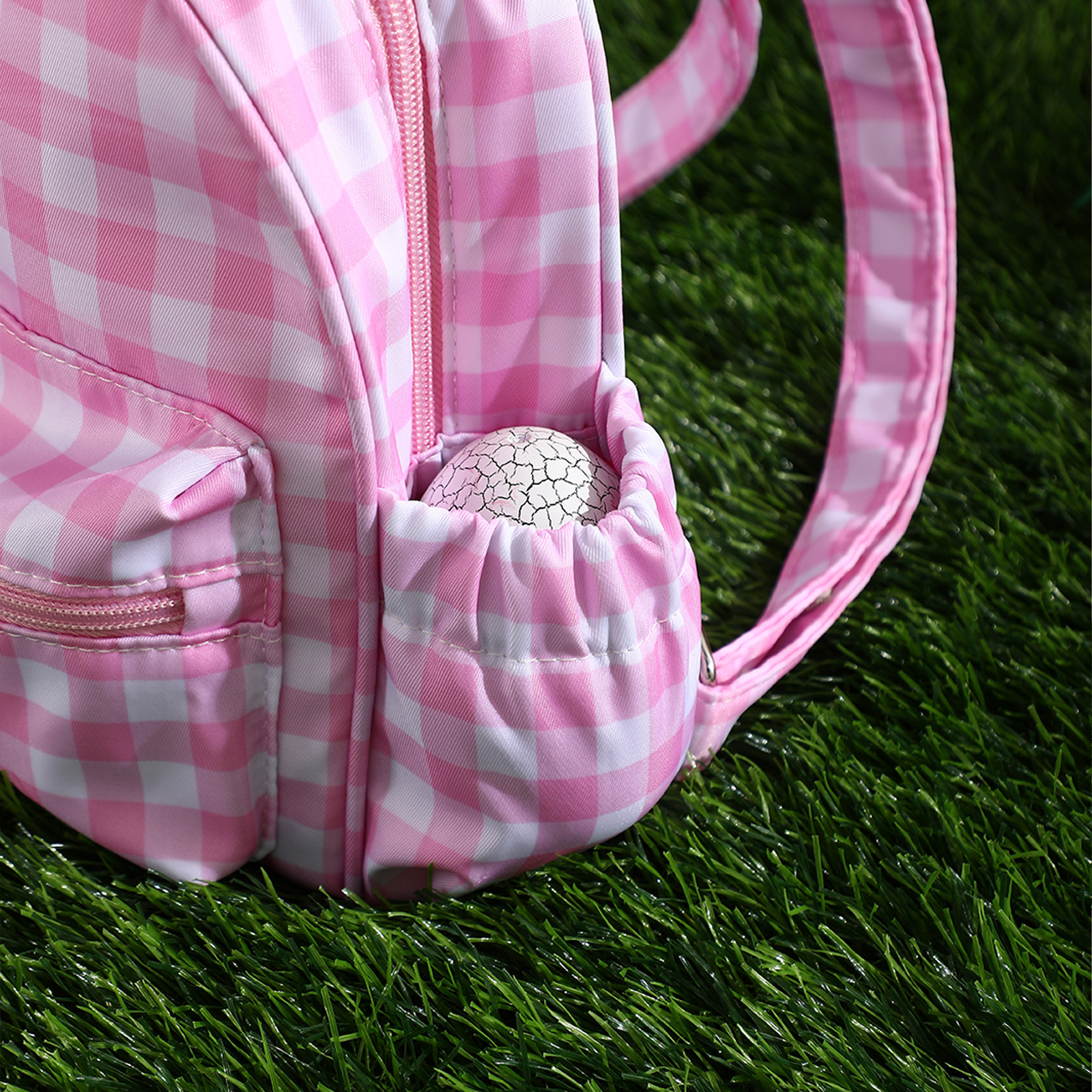 Personalized Embroidery Gingham Easter Bunny Backpack