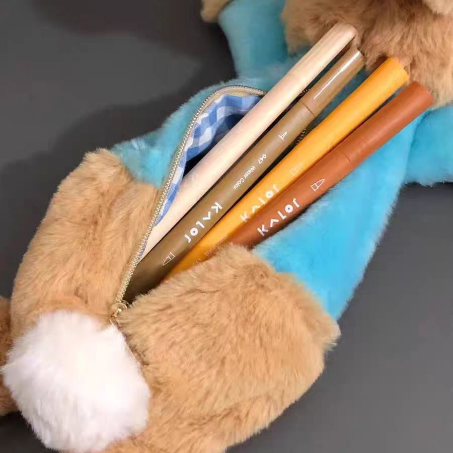 Personalized Kids Plush Bunny Pencil Pouch