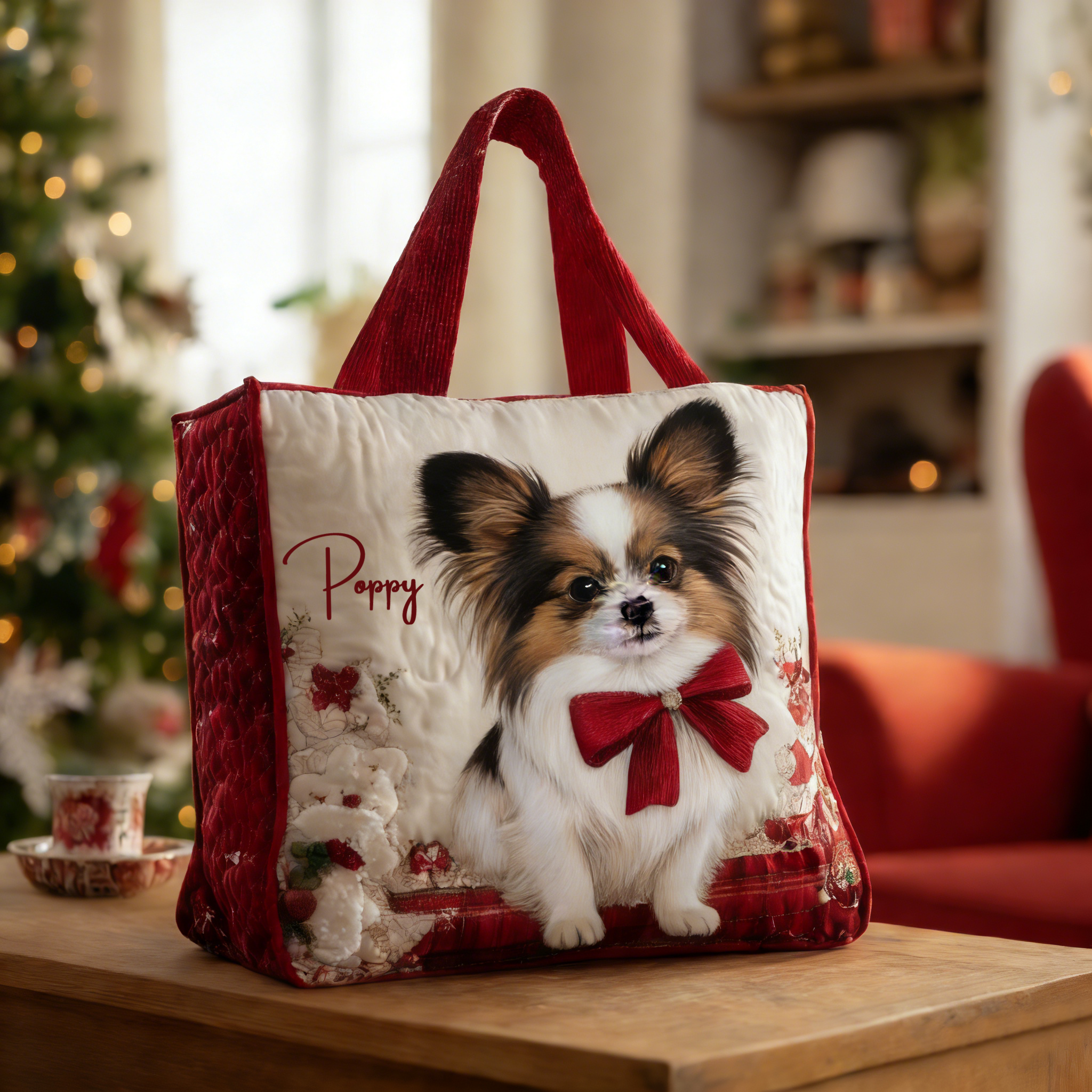 Personalized Crafted Papillon​ Quilted Tote Bag | VETote55