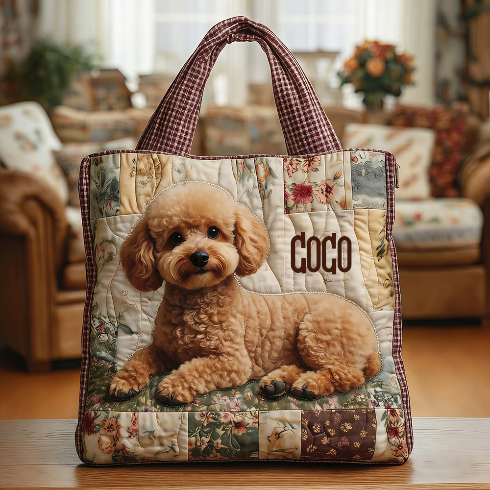 Crafted Poodle Quilted Eco-friendly Tote Bag | VETote30