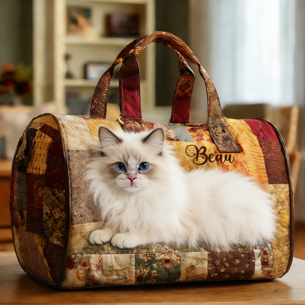 Personalized Crafted Ragdoll Quilted Duffle Bag | VEDuffle33