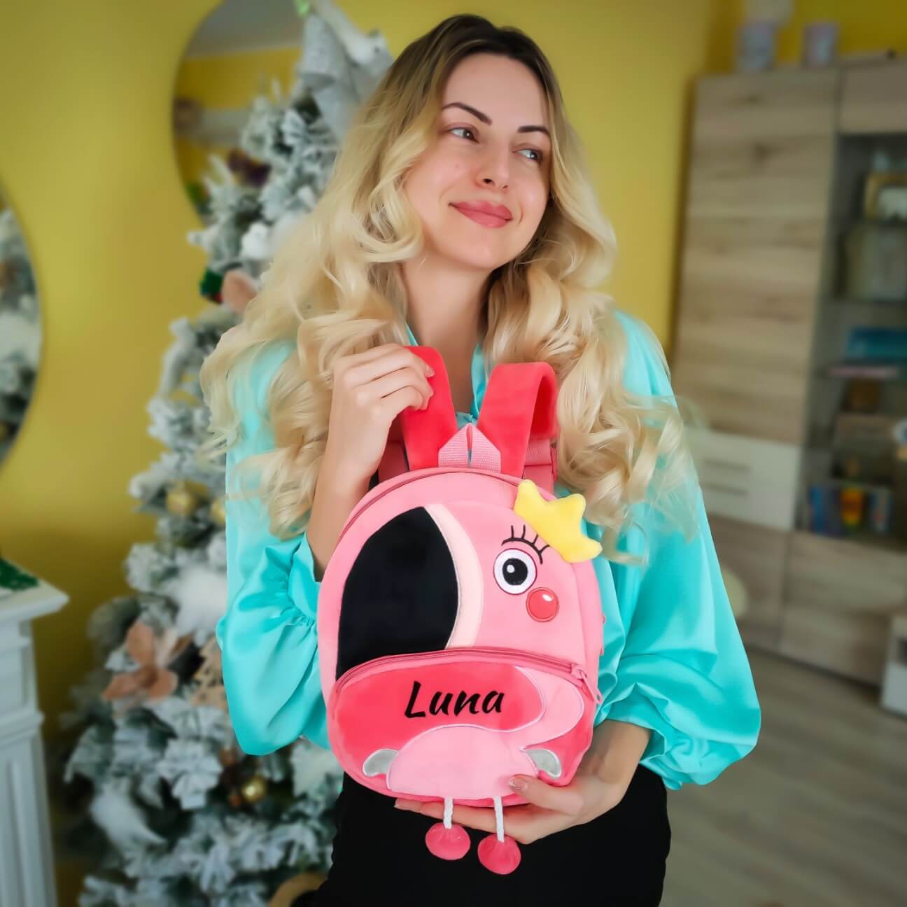 Personalized Cute Flamingo Animals Toddler Backpack