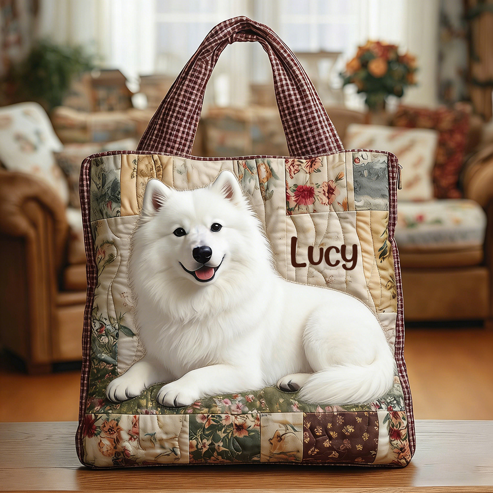 Crafted Samoyed Quilted Eco-friendly Tote Bag | VETote33