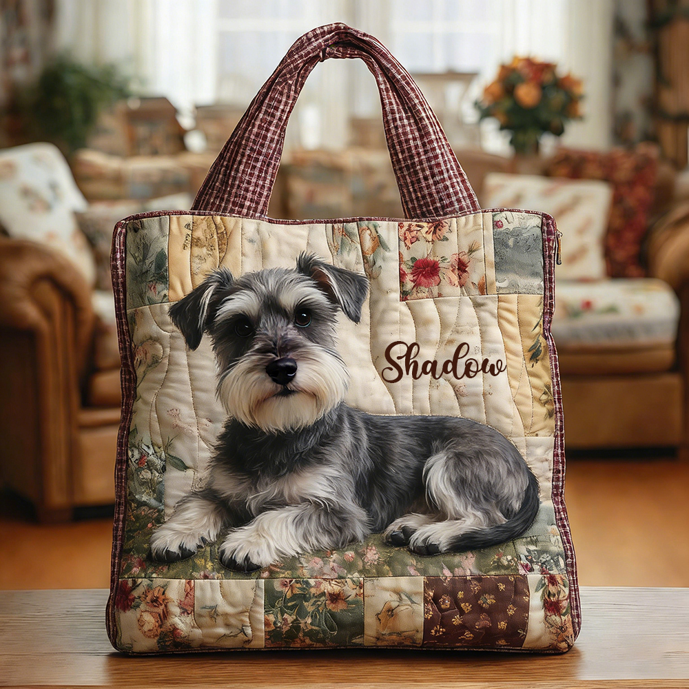 Crafted Schnauzer Quilted Eco-friendly Tote Bag | VETote39