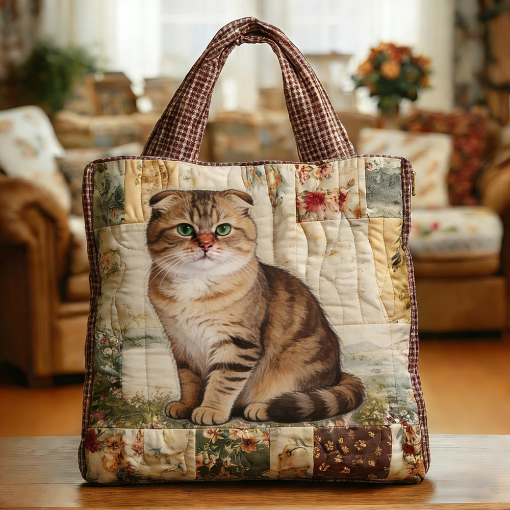Quilted Cat Tote Bag