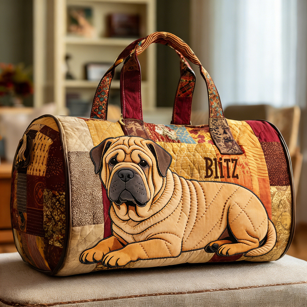 Personalized Crafted Shar Pei Quilted Duffle Bag | VEDuffle17