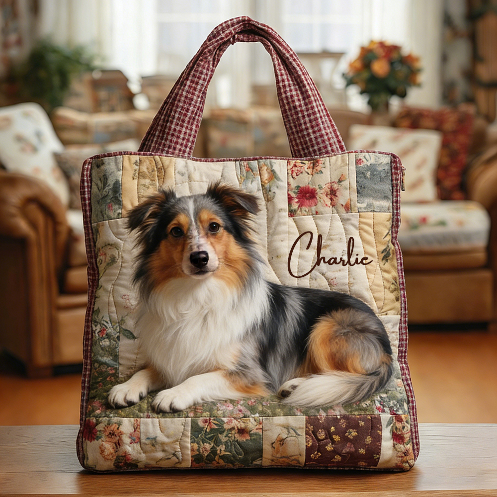 Crafted Shetland Sheepdog​ Quilted Eco-friendly Tote Bag | VETote23