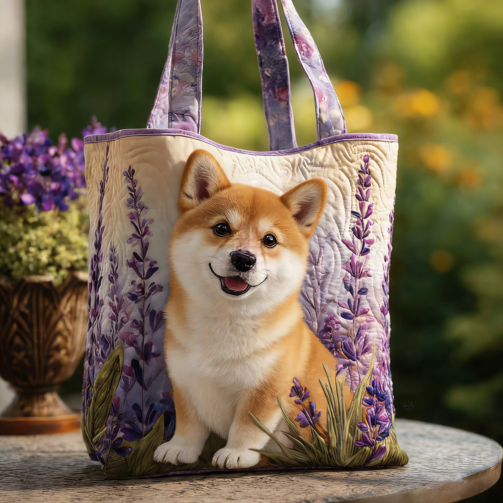 Crafted Shiba Inu Quilted Tote Bag | VETote102