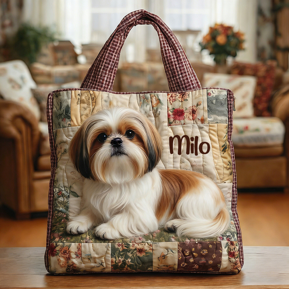Crafted Shih Tzu Quilted Eco-friendly Tote Bag | VETote27