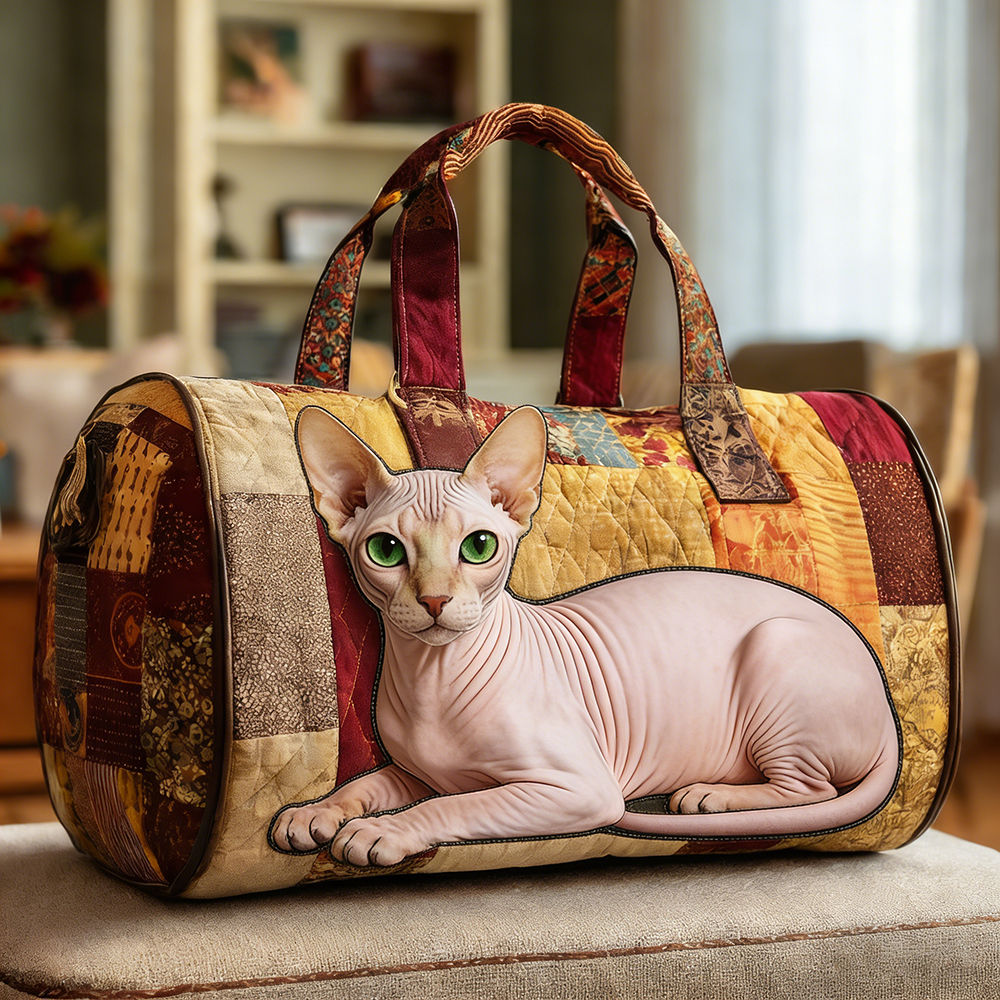 Quilted Cat Duffle Bag