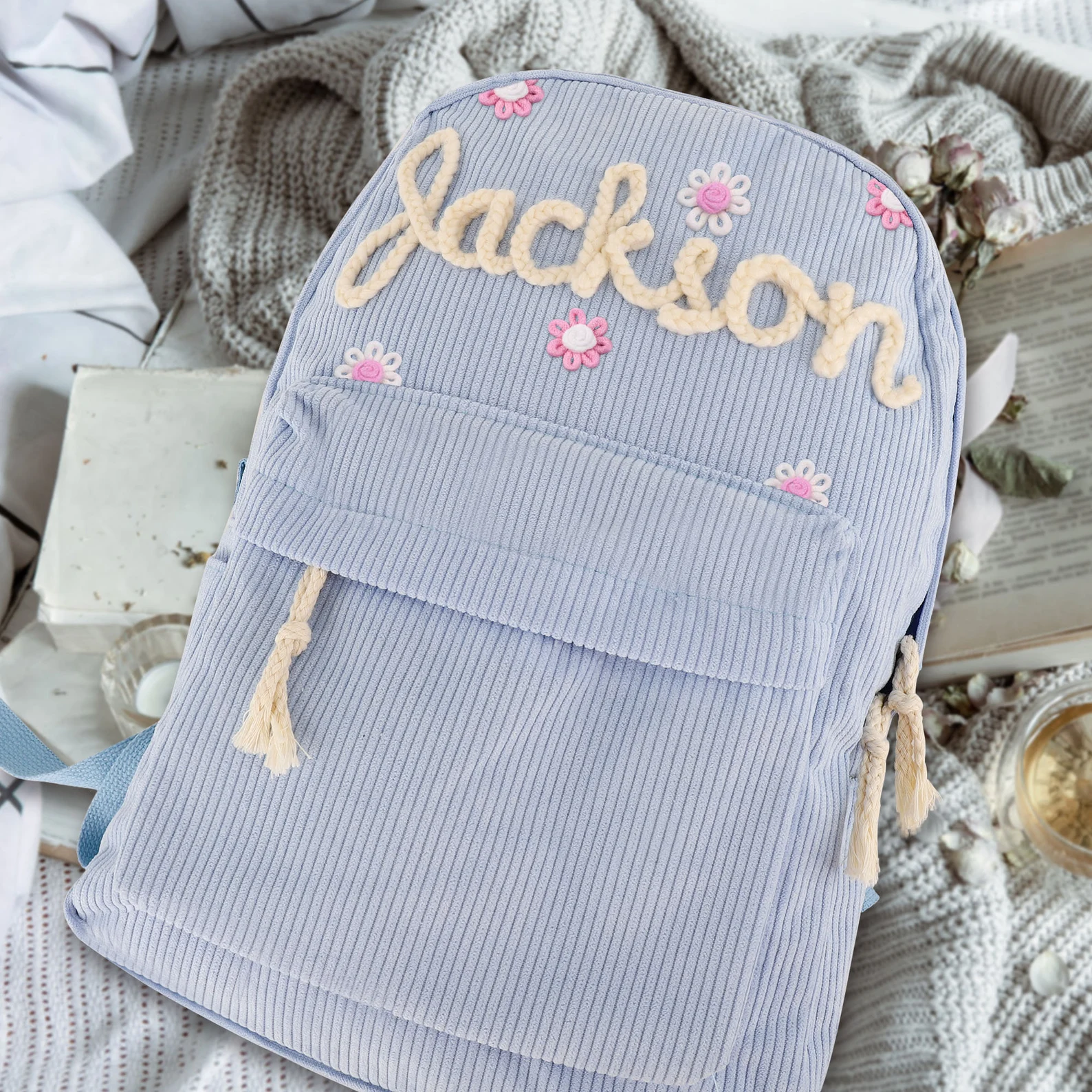 Personalized Kids Lovely Hand Embroidery School Backpack
