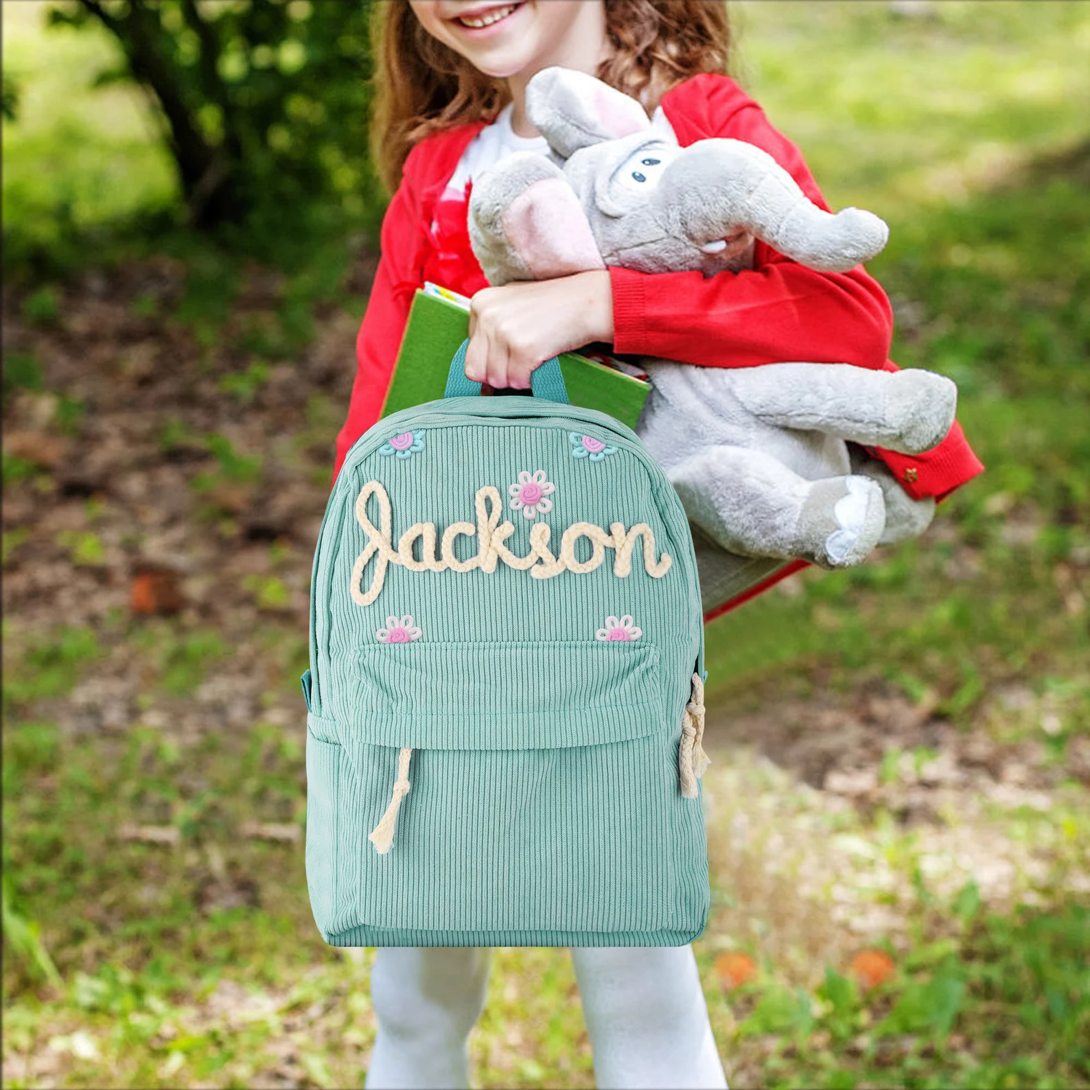 Personalized Kids Lovely Hand Embroidery School Backpack