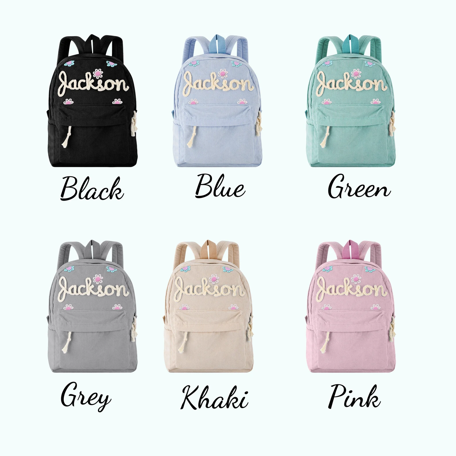 Personalized Kids Lovely Hand Embroidery School Backpack