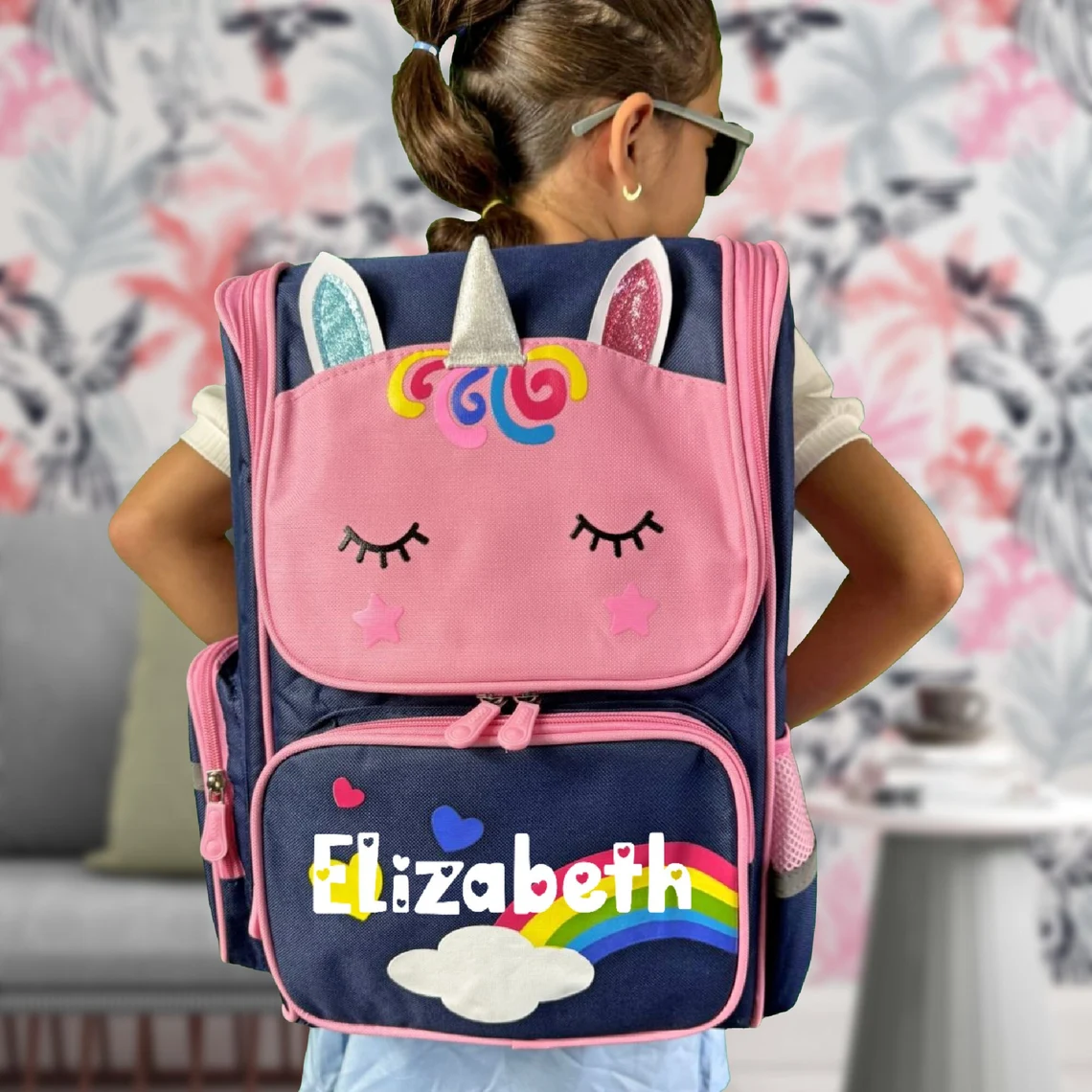 Personalized Cute Unicorn School Backpack