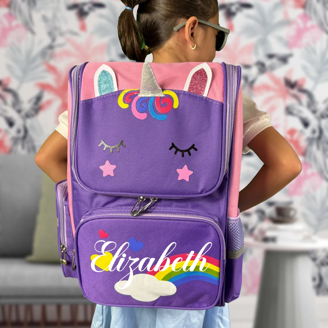 Personalized Cute Unicorn School Backpack