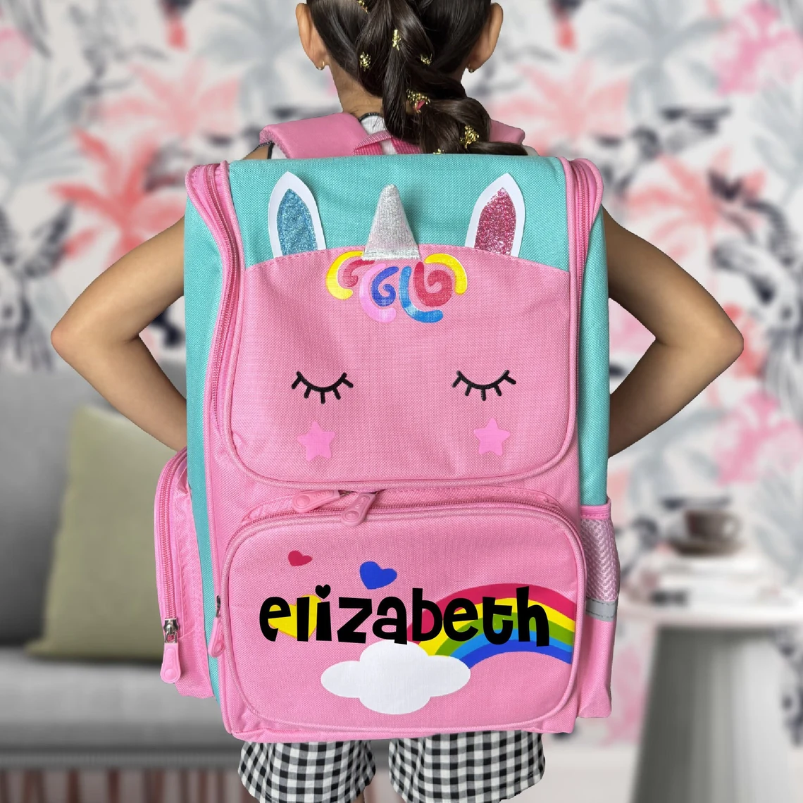 Personalized Cute Unicorn School Backpack