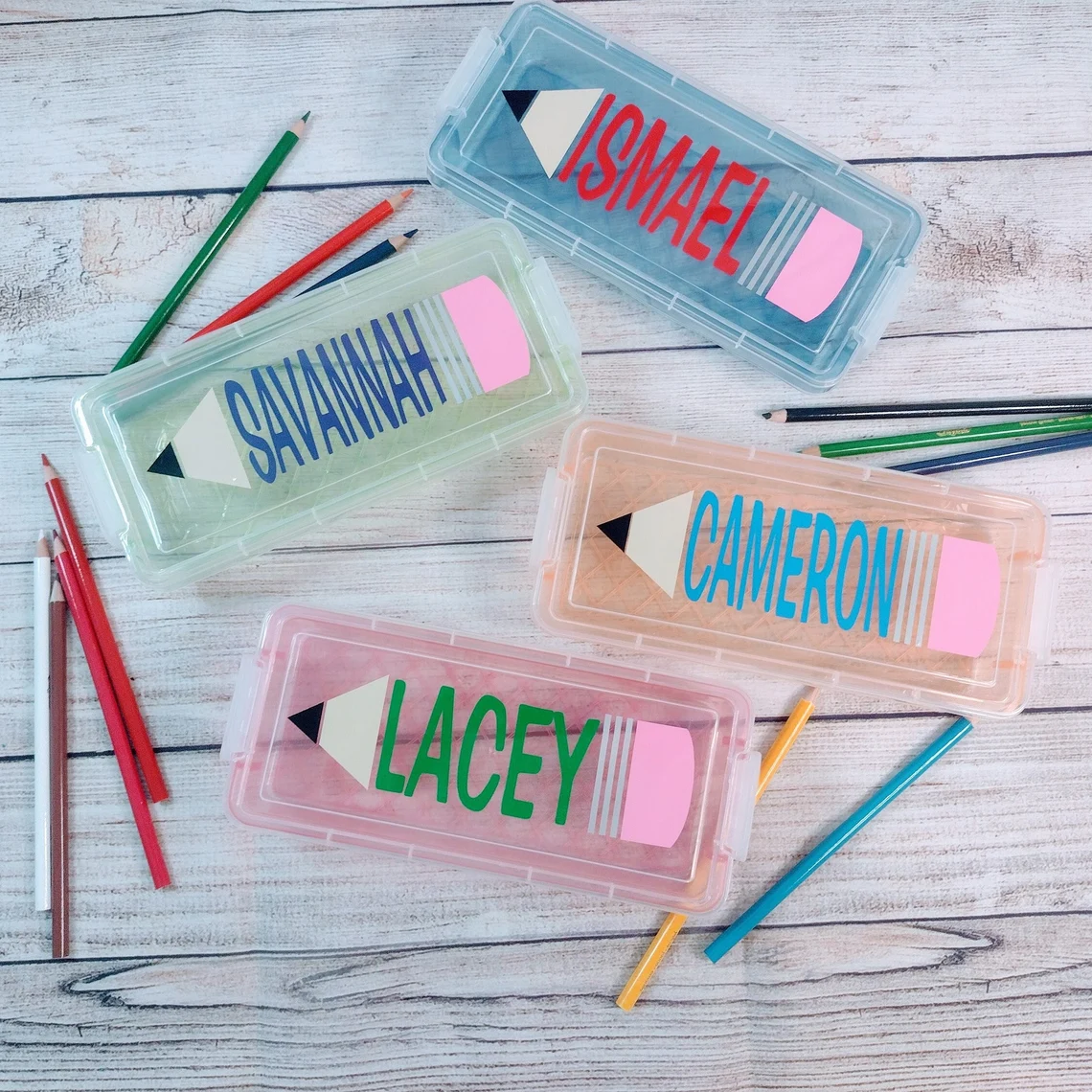 Personalized Crayon Pencil Case For Kids (Colored Pencils Included) 