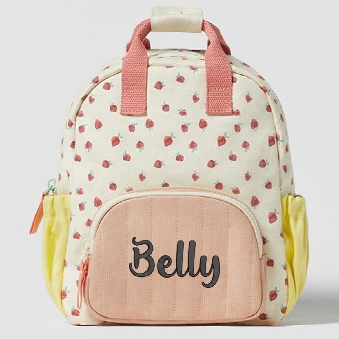 Personalized Embroidery Kid Strawberry Canvas Backpack
