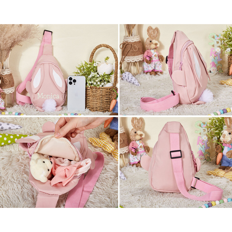 Personalized Embroidered Kids Bunny Crossbody Bag