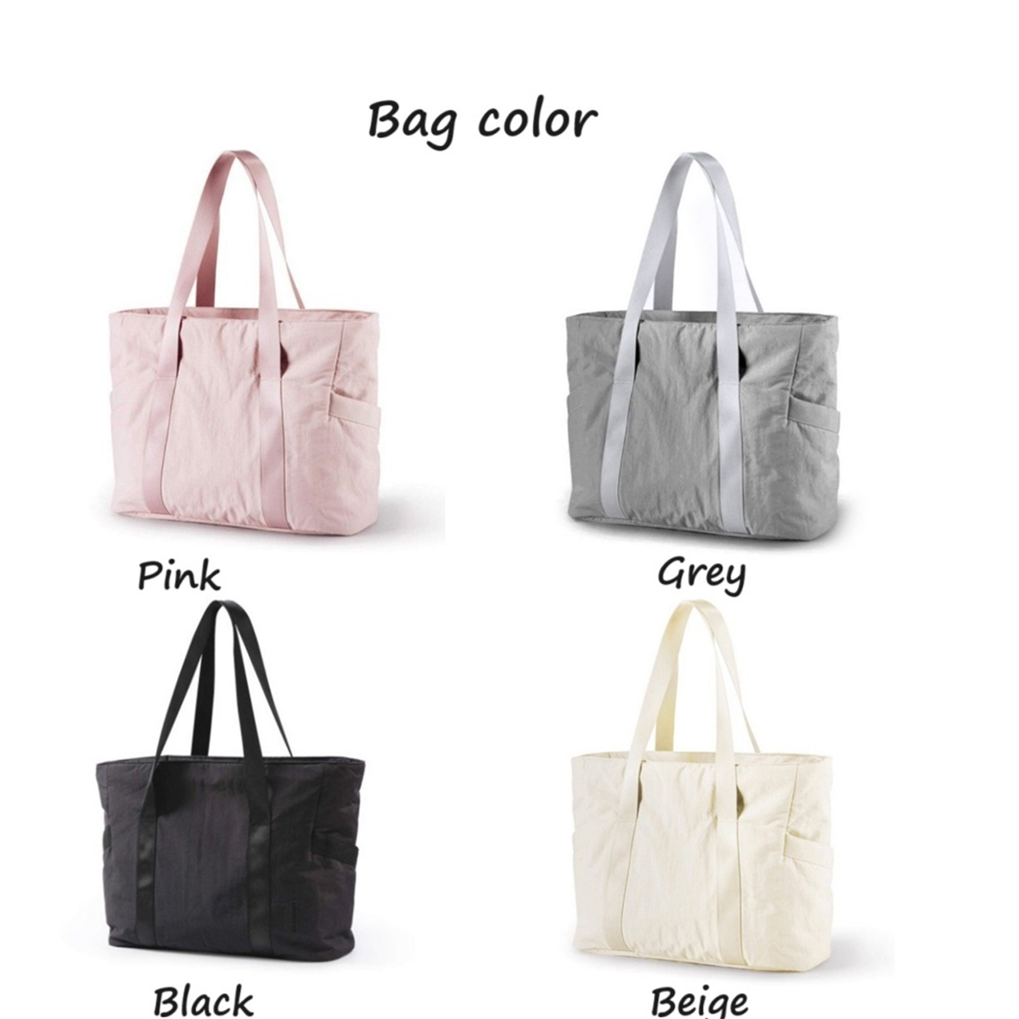 Personalized Chenille Letter Shoulder Tote Bag