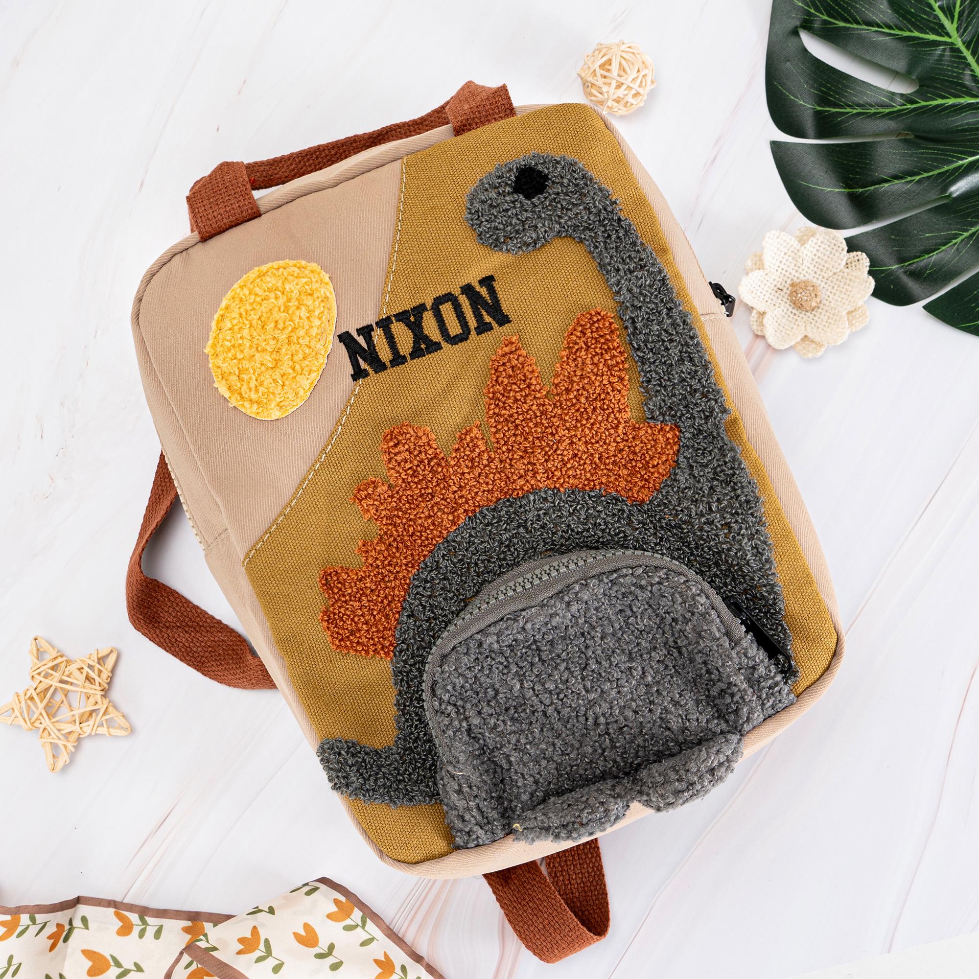 Personalized Embroidery Kids Dinosaur School Backpack