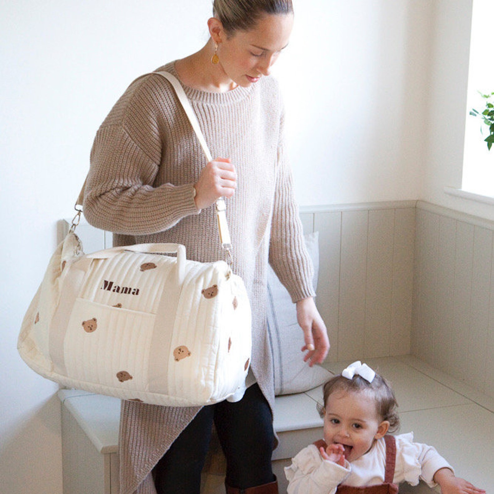 Personalized Mama and Baby Adorable Duffle Bag