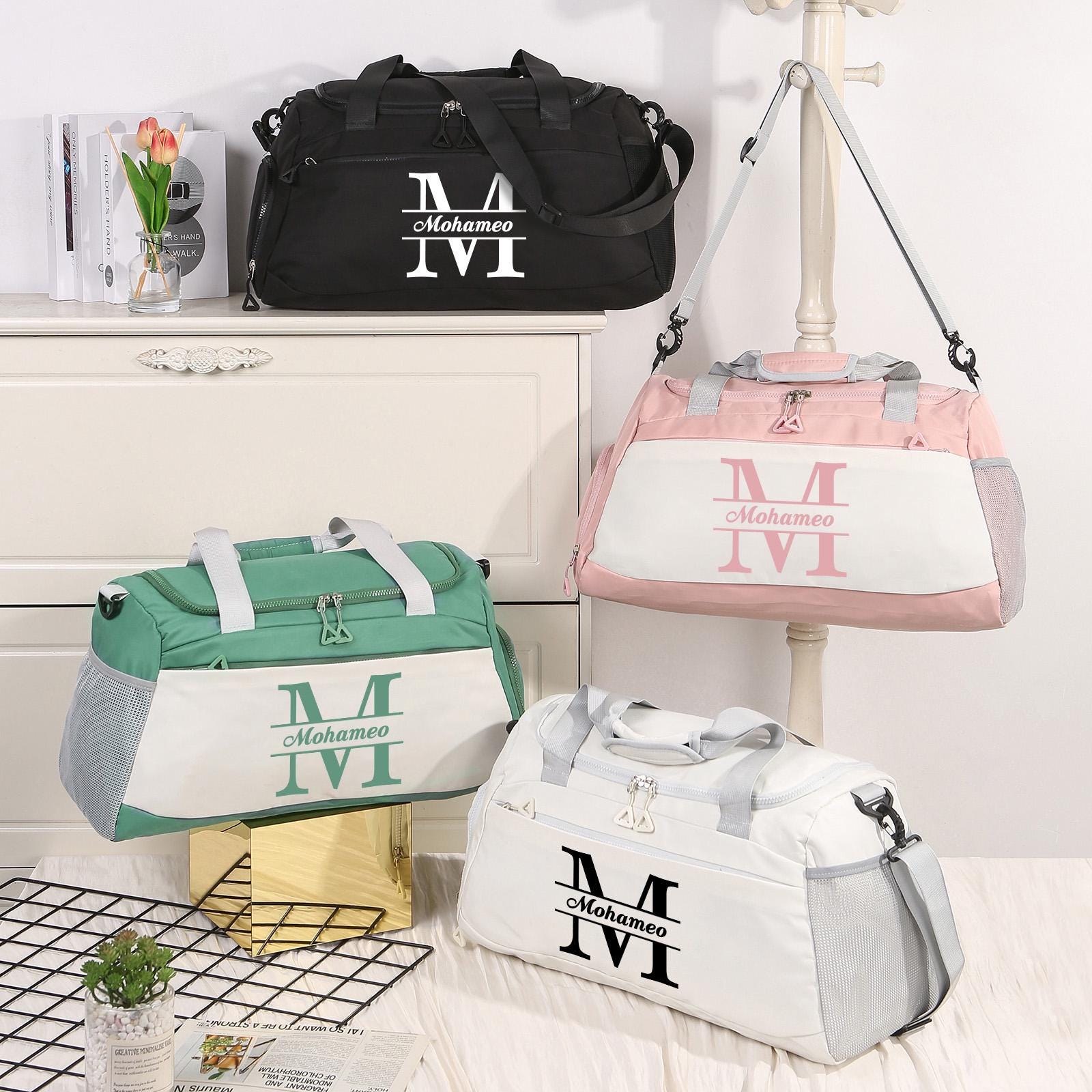 Personalized Monogram Weekender Travel Duffle Bag