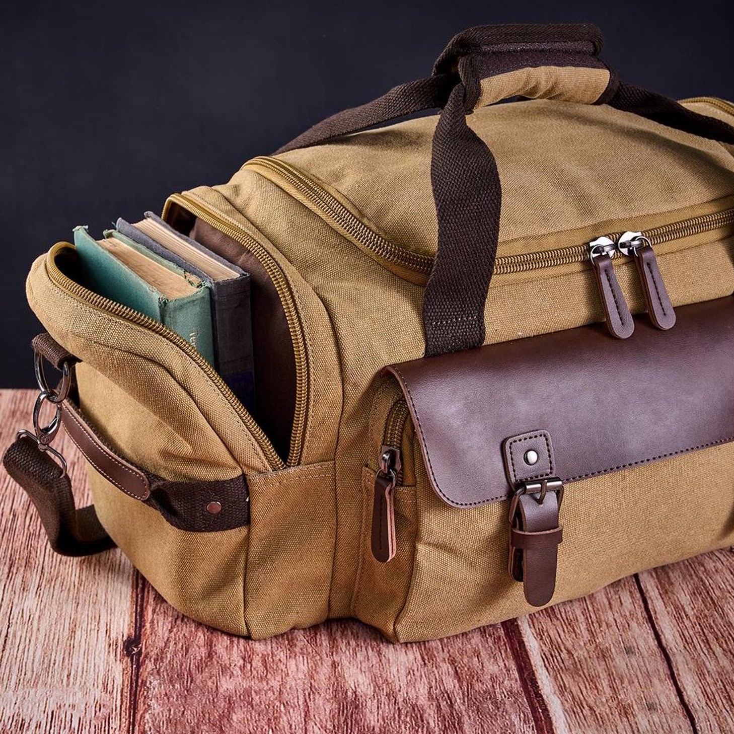 Personalized Leather Monogram Engraved Duffel Bag