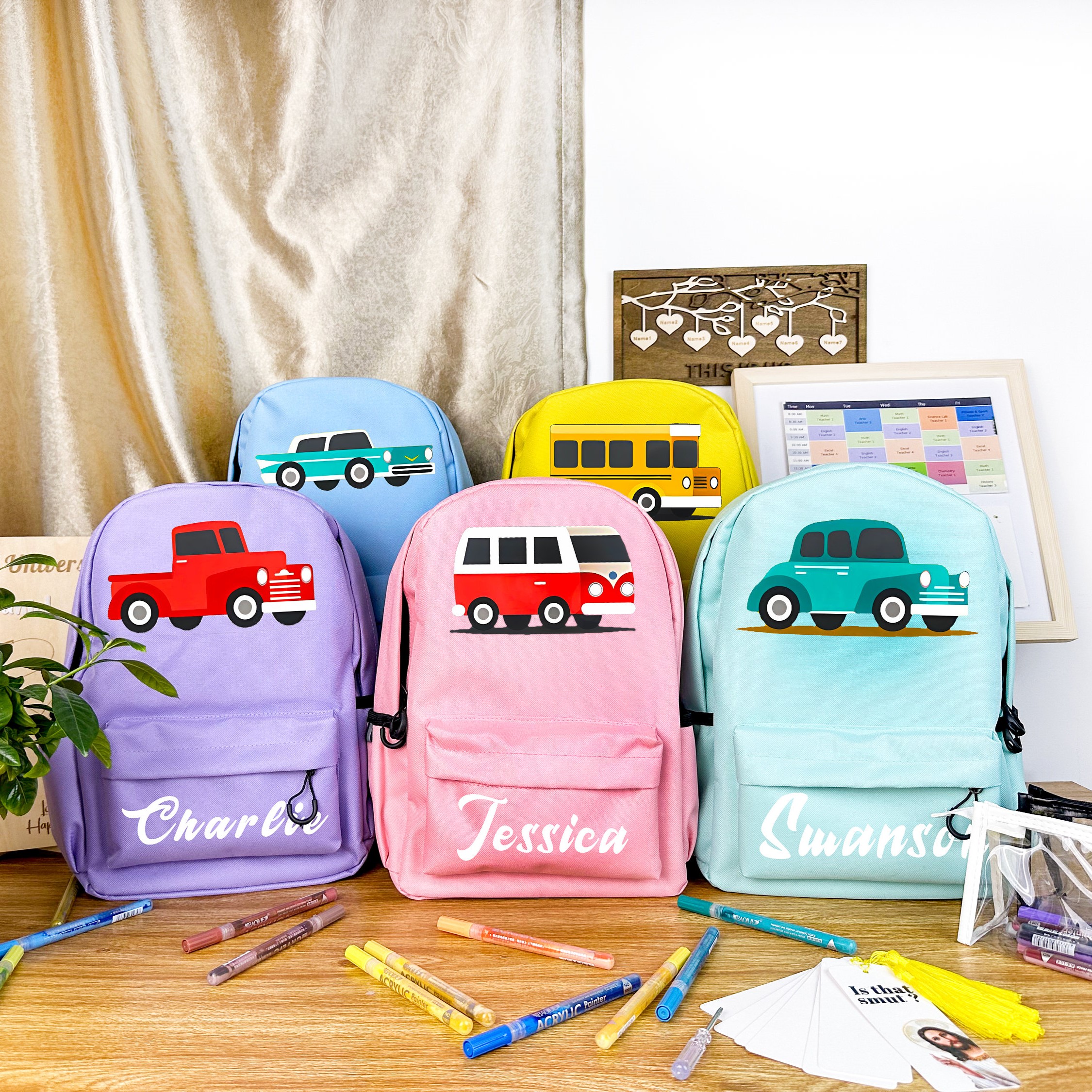 Personalized Color Truck Back to School Backpack