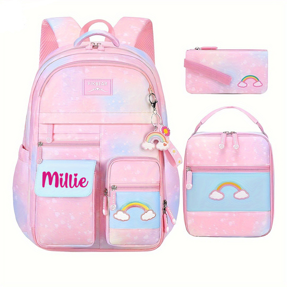 Personalized Rainbow Large Capacity School Backpack
