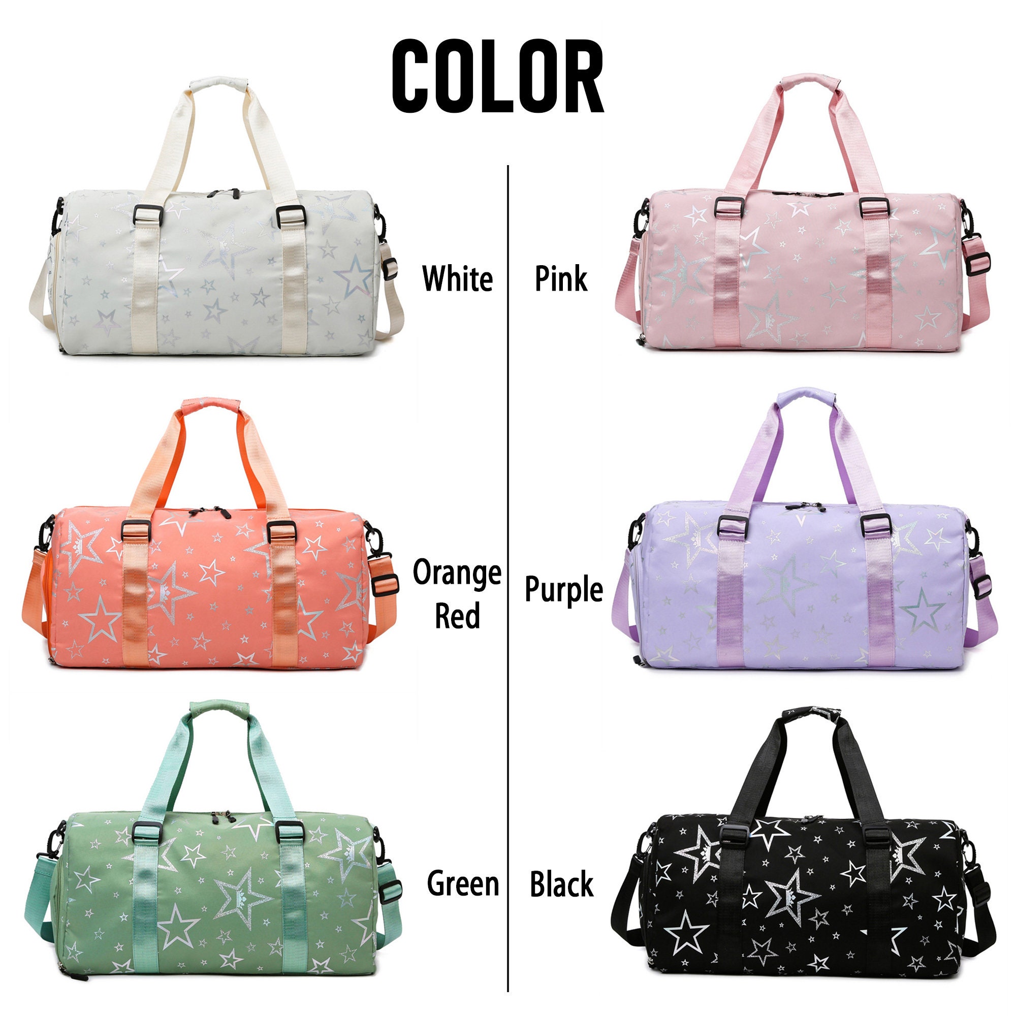 Personalized Embroidery Star Oxford Fabric Duffle Bag