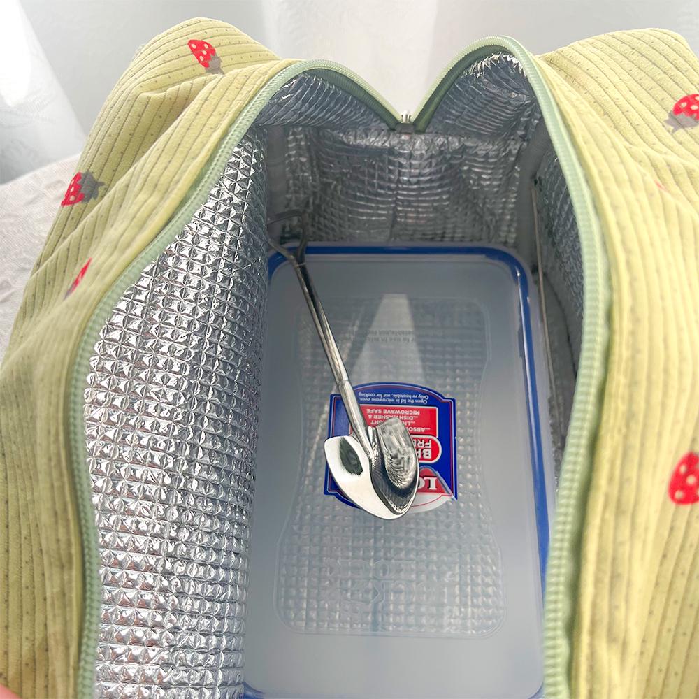 Personalized Kids Handmade Knitted Corduroy Lunch Bag