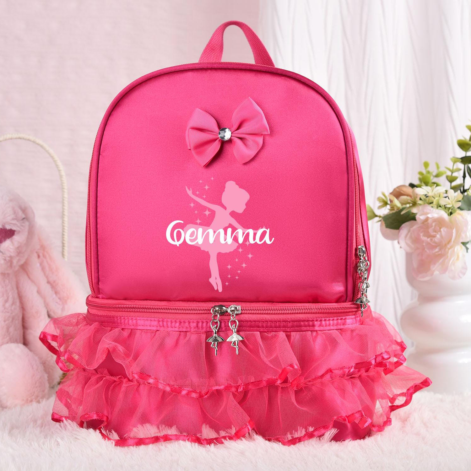 Personalized Girls Ballerina Lace Backpack