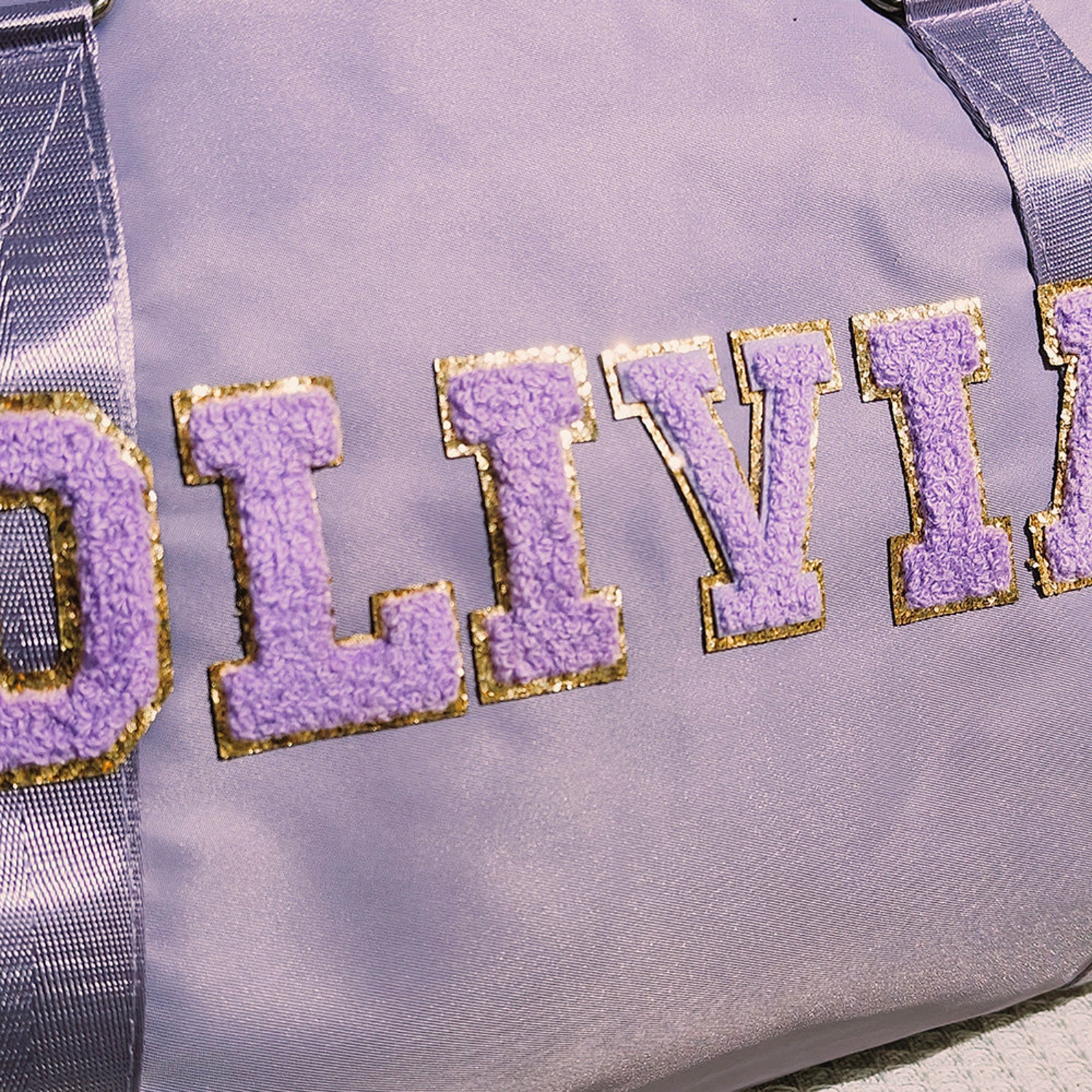 Personalized Chenille Letter Water Proof Duffle Bag