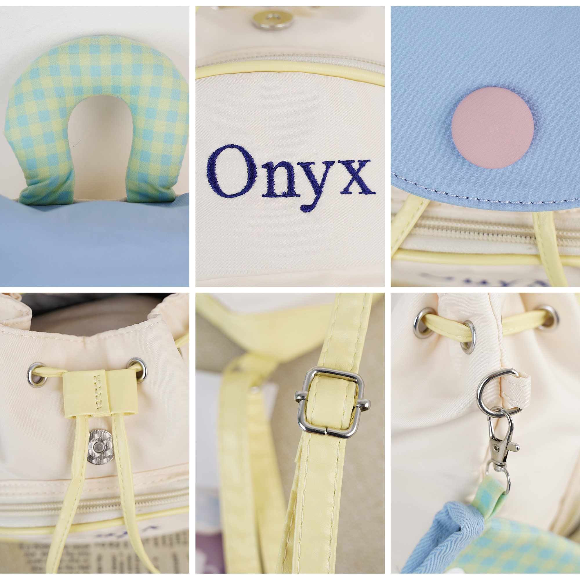 Personalized Embroidery Kid Pop Color Canvas Backpack