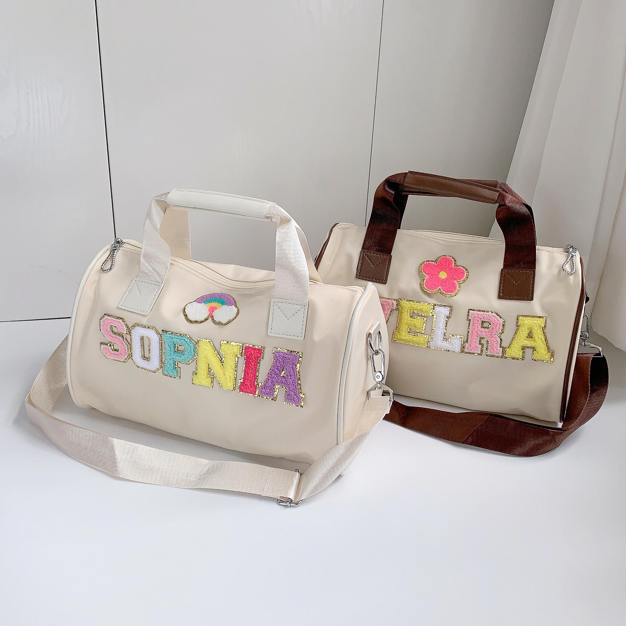 Personalized Chenille Letter Patch Sports Duffle Bag