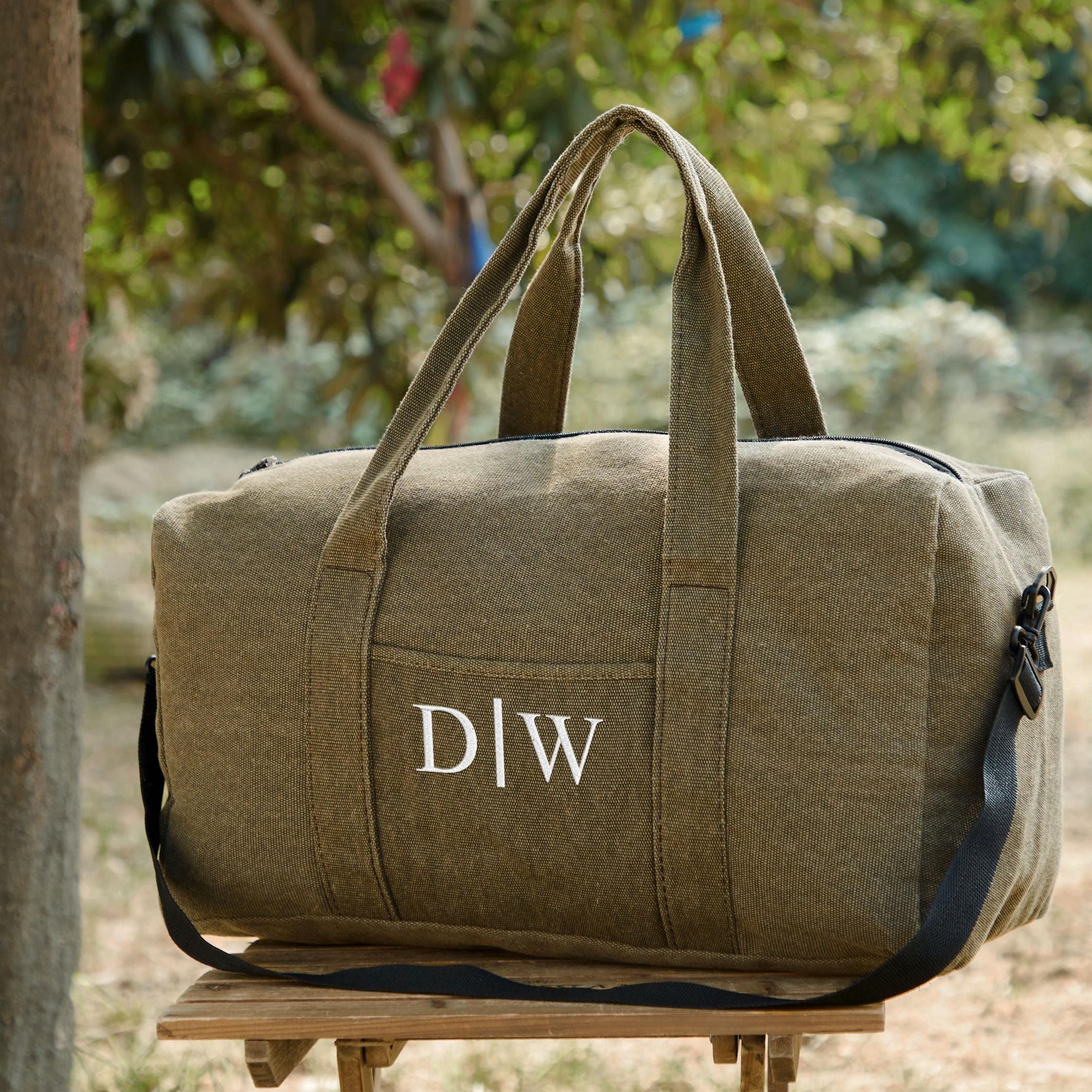 Personalized Embroidered Canvas Duffel Bag
