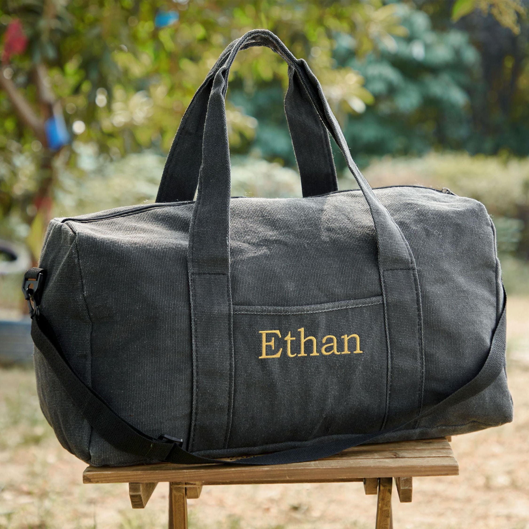Personalized Embroidered Canvas Duffel Bag
