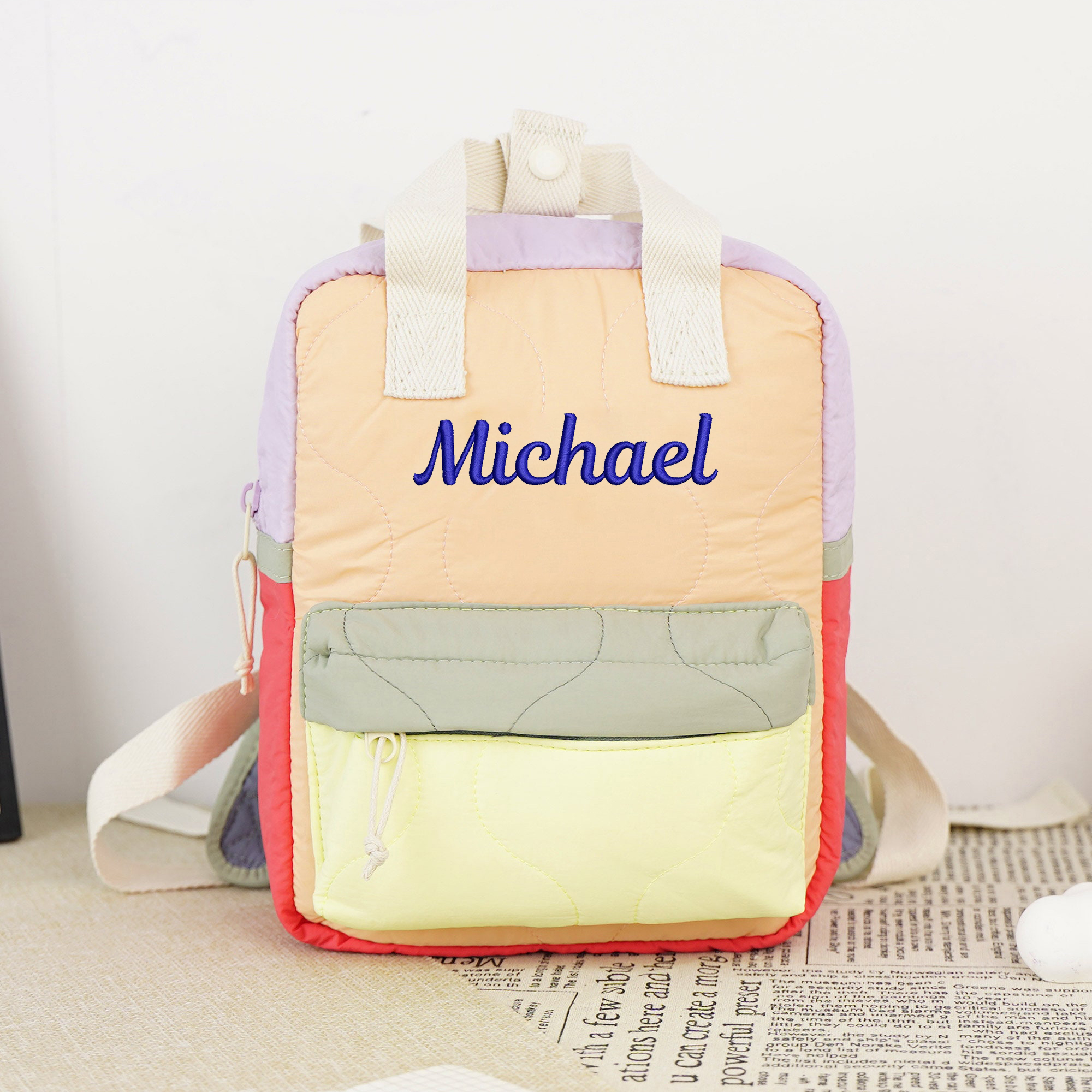 Personalized Embroidery Kid Pop Color Backpack
