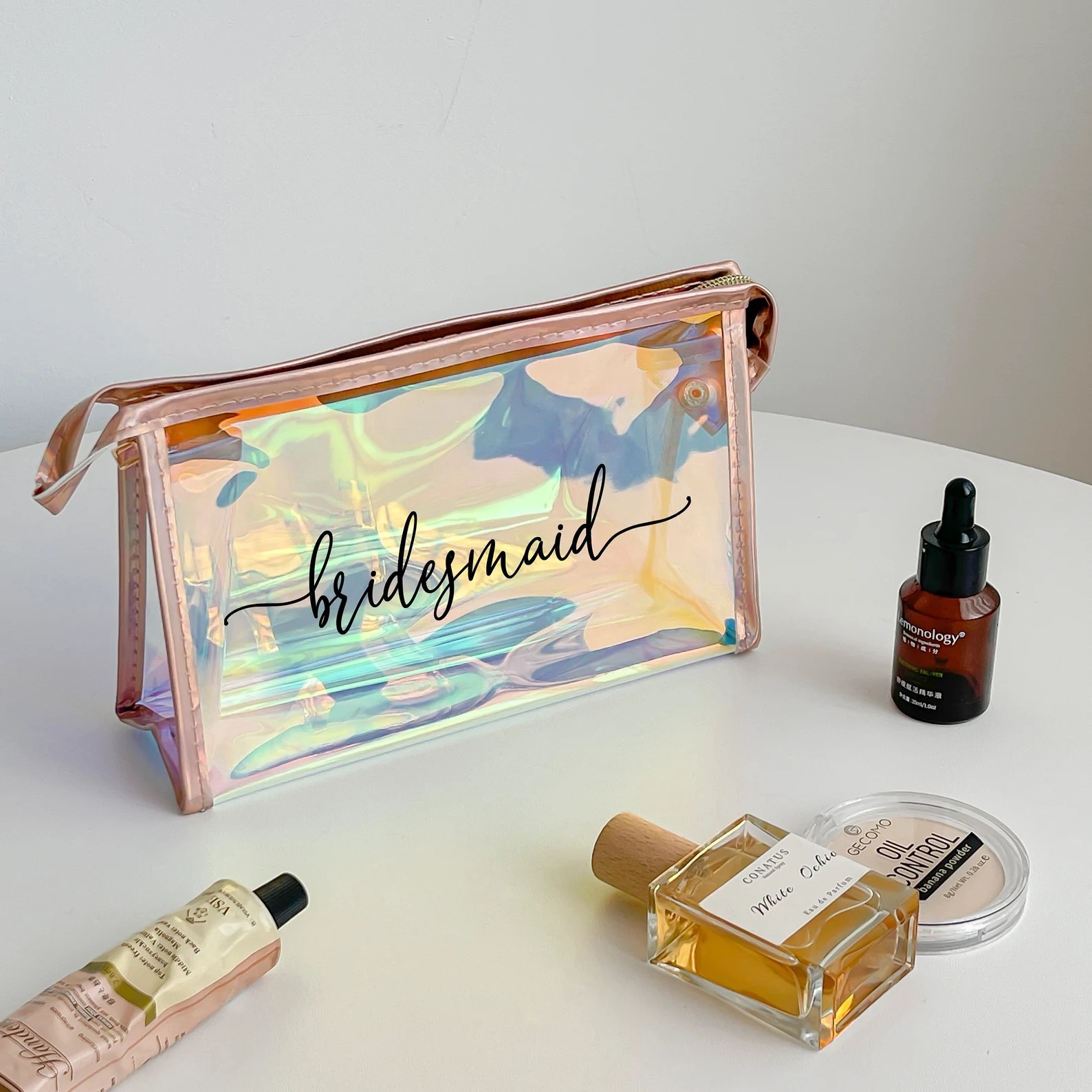 Personalized PVC Magic Laser Clear Makeup Bag