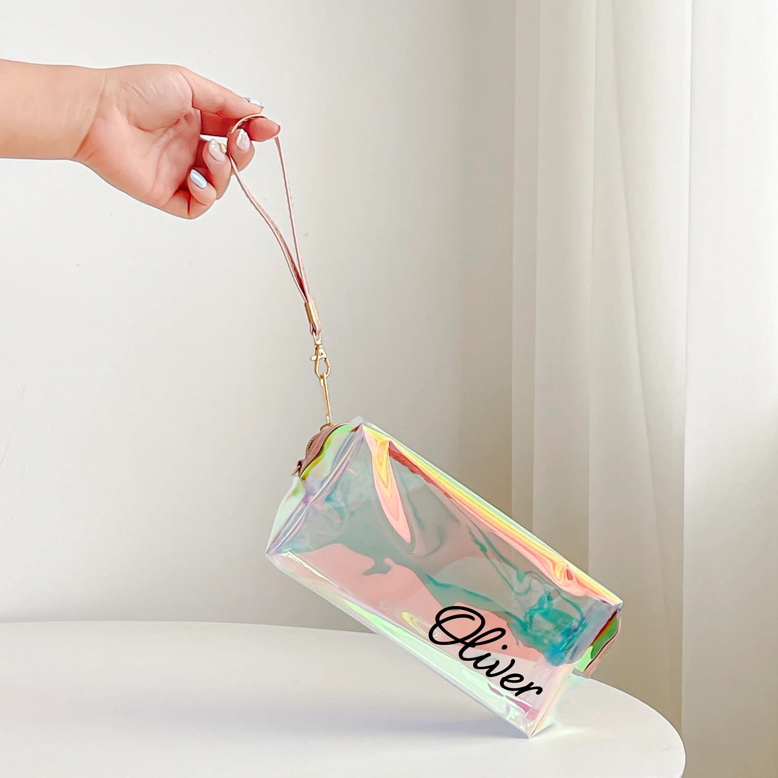 Personalized PVC Magic Laser Clear Toiletry Bag