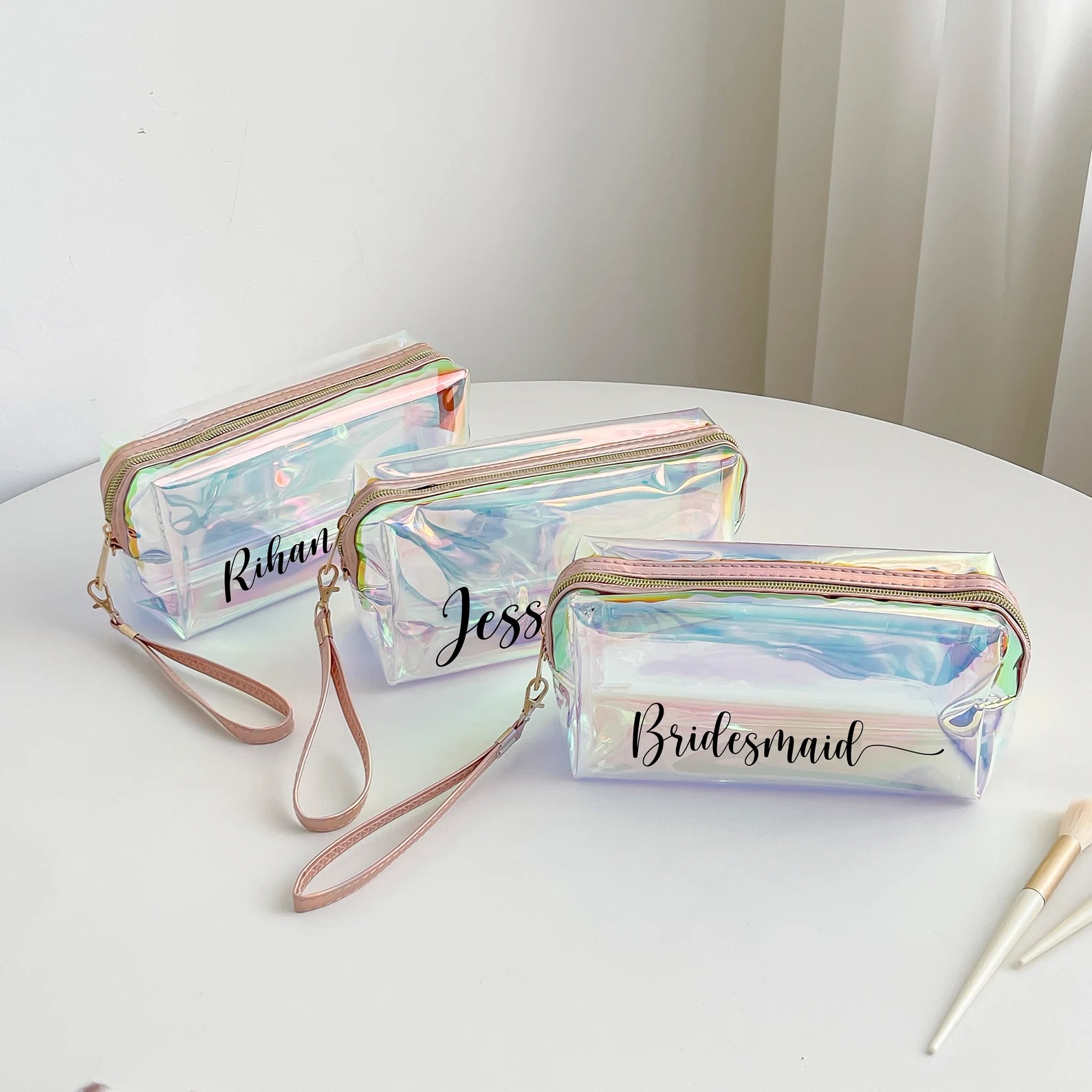 Personalized PVC Magic Laser Clear Toiletry Bag