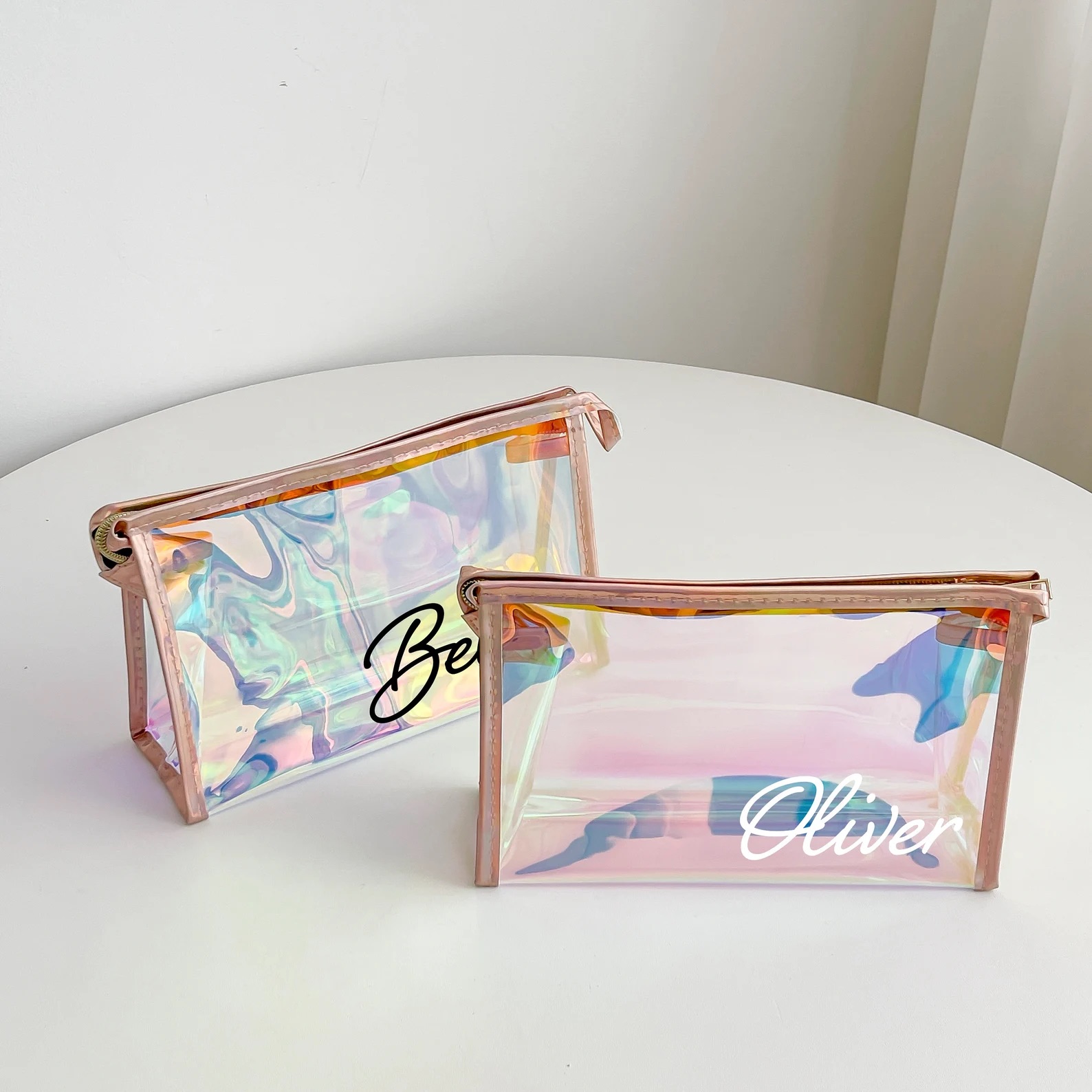 Personalized PVC Magic Laser Clear Makeup Bag