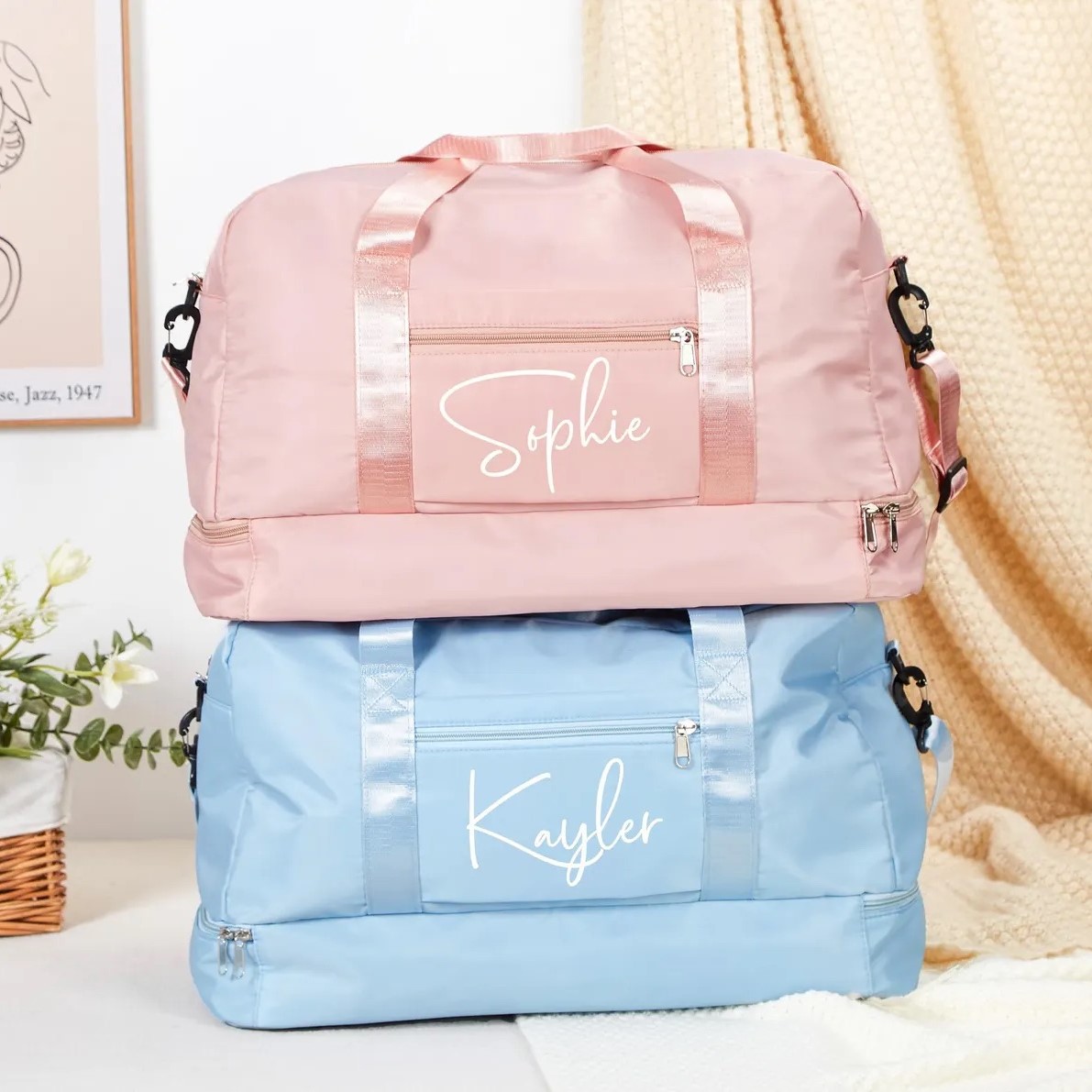 Personalized Print Name Oxford Fabric Duffle Bag